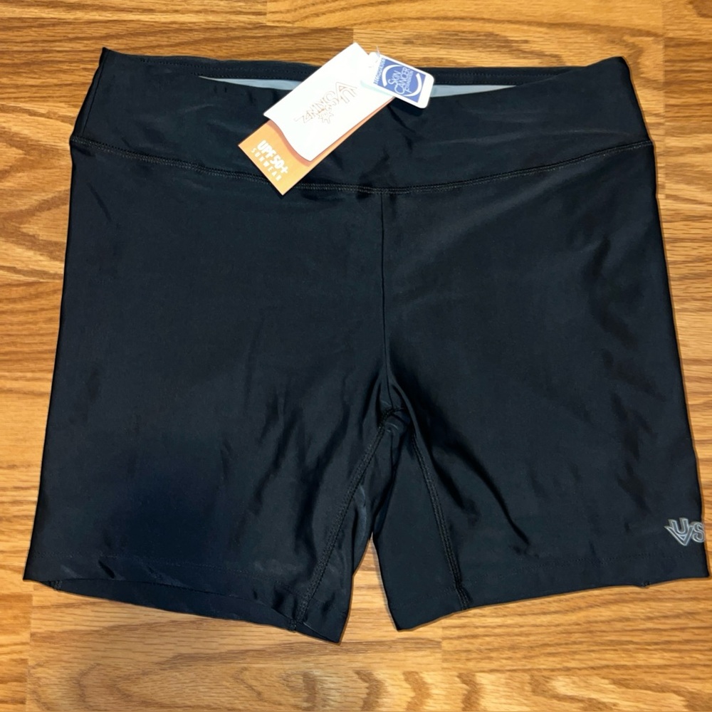 UV Skinz Women's UPF 50+ Active Swim Shorts Size Large Black NWT
